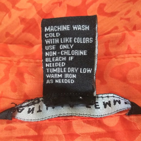 4/$20 Antilia Femme Orange Floral Print Semi Sheer Pleated Blouse 2X Plus Size - Picture 5 of 5